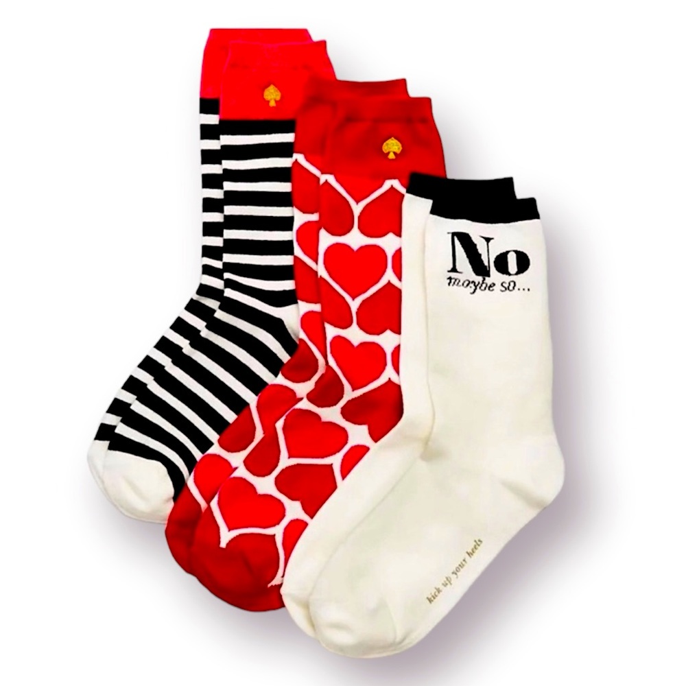Kate Spade | Yes/No Heart Crew Sock Set NWT